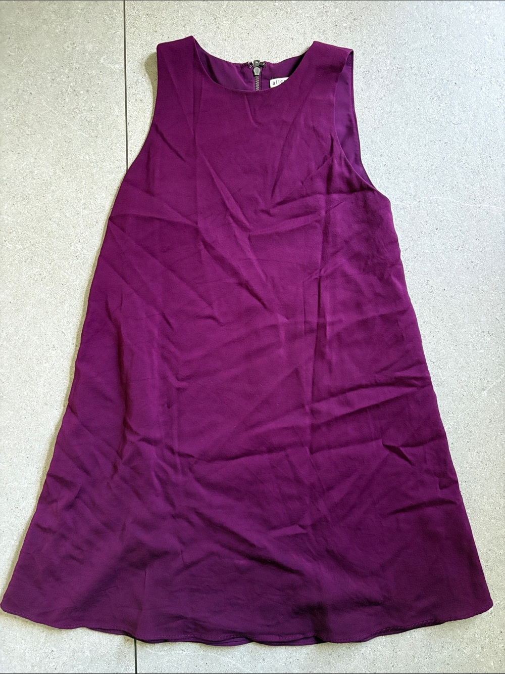 Alice + Olivia Purple A-Line Open Back Dress